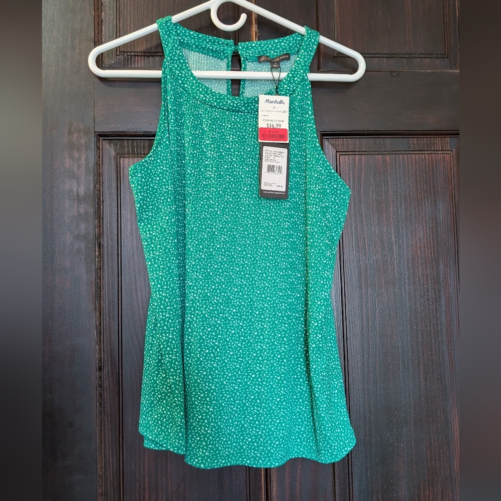 SOLD - Adrianna Papell Green Sleeveless Tank Top
